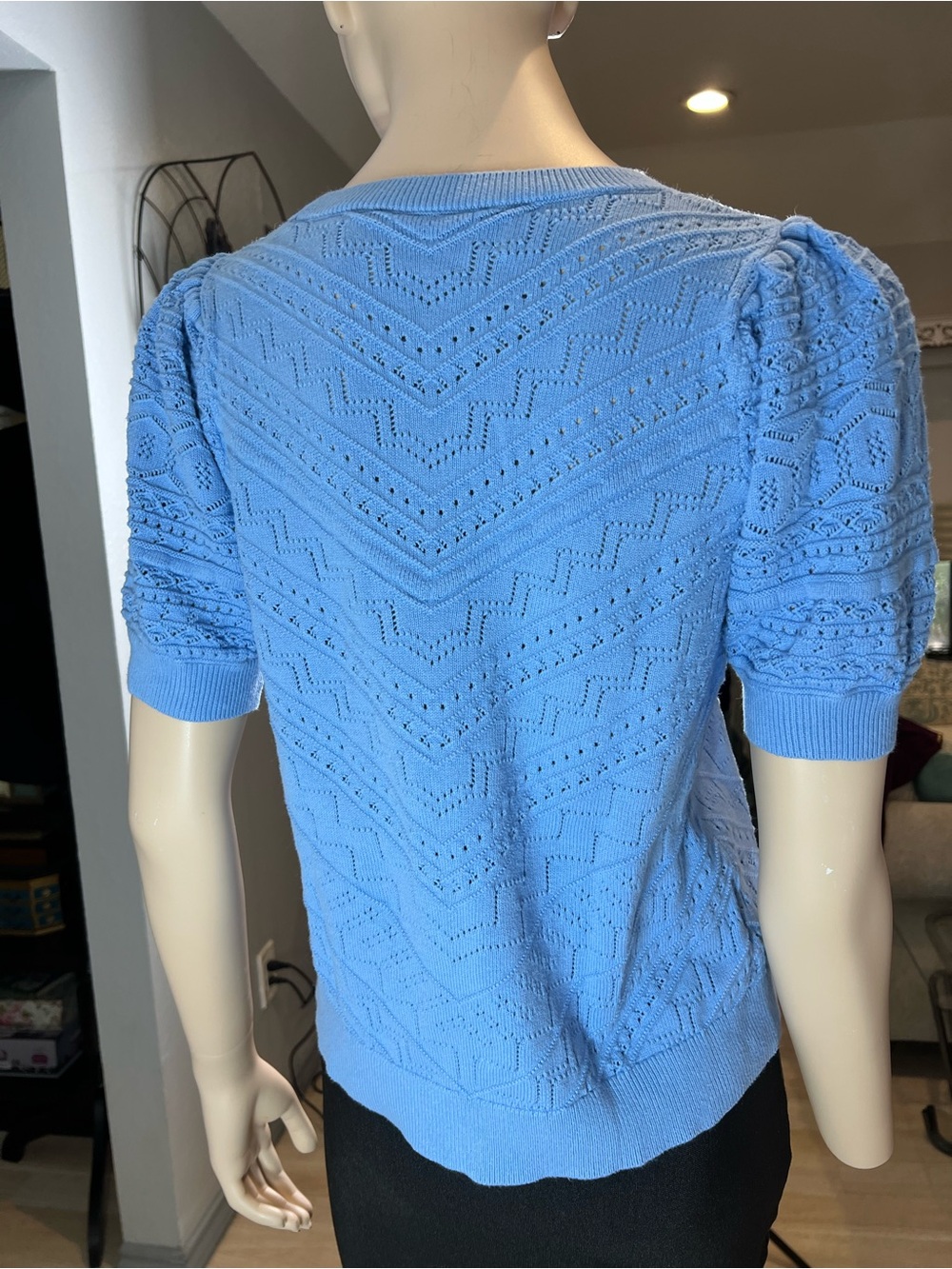 LOFT Sky Blue Knit Short Sleeve Top - Picture 10 of 12